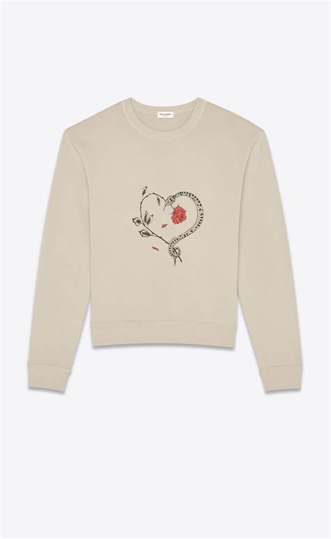 yves saint laurent sweatshirt with snake heart print|ysl hoodie for men.